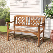 Wooden 2 Seater Garden Bench Chair - Brown - Homecoze