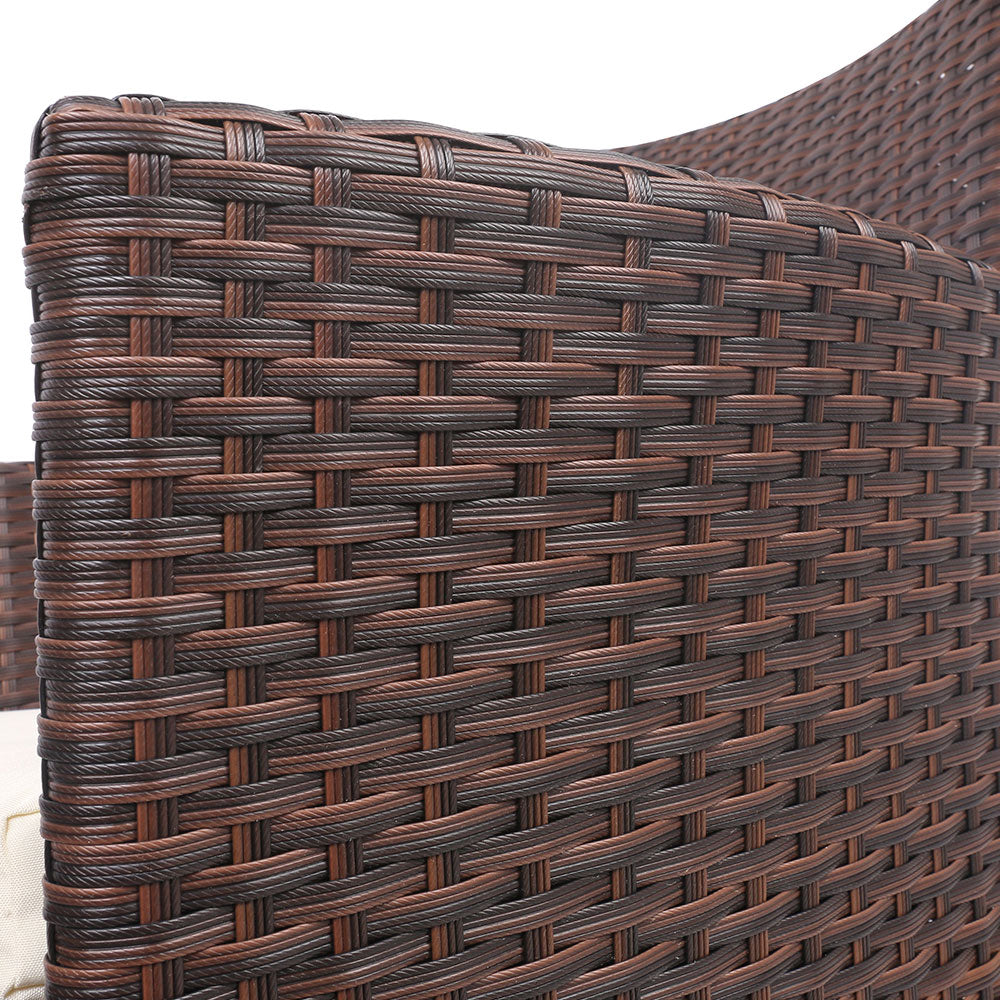 3PC Outdoor Wicker Bistro Set - Brown - Homecoze