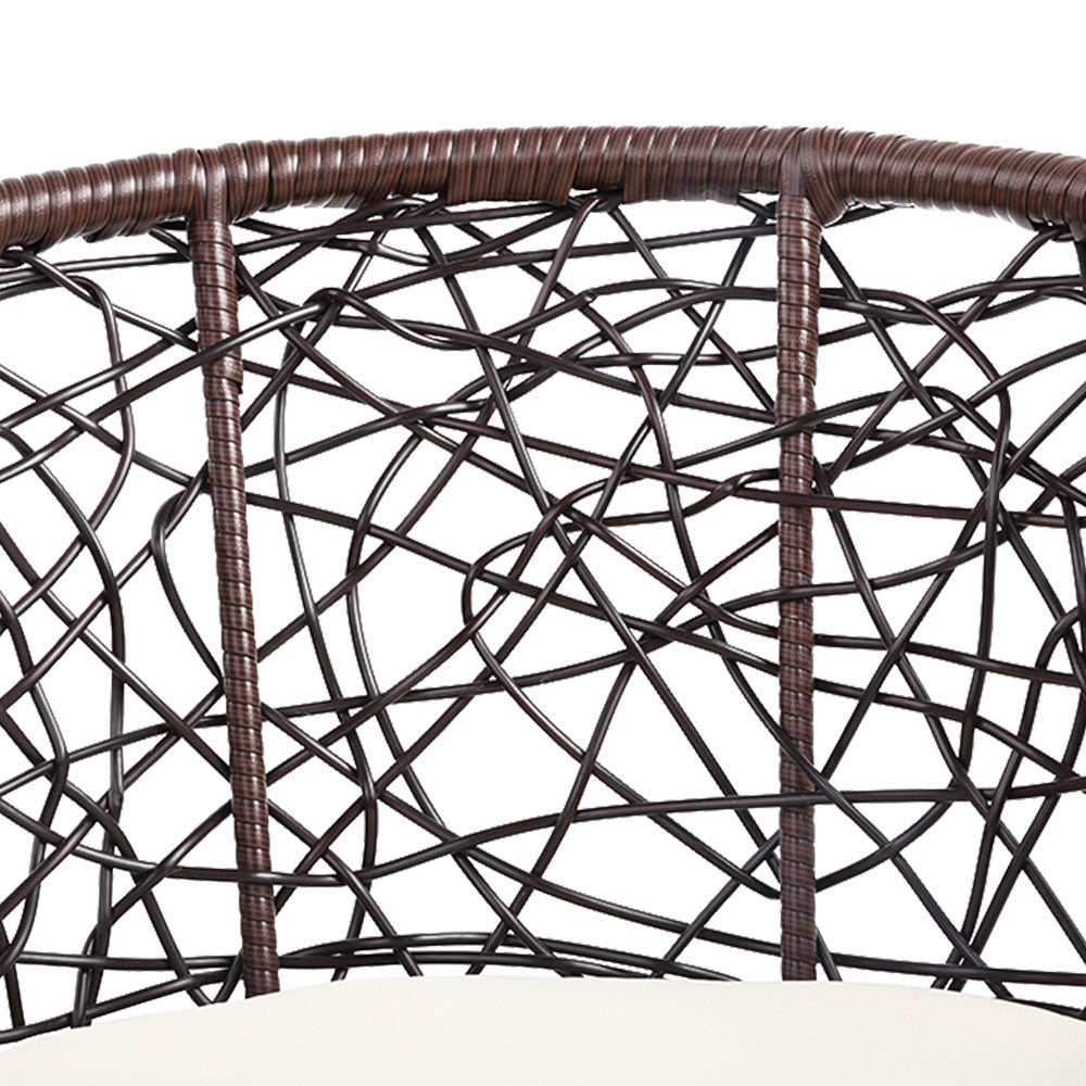 3 Piece Wicker Outdoor Bistro Set - Brown - Homecoze