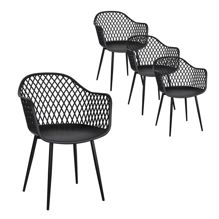 Sienna (Set of 4) Outdoor Dining Chairs - Black