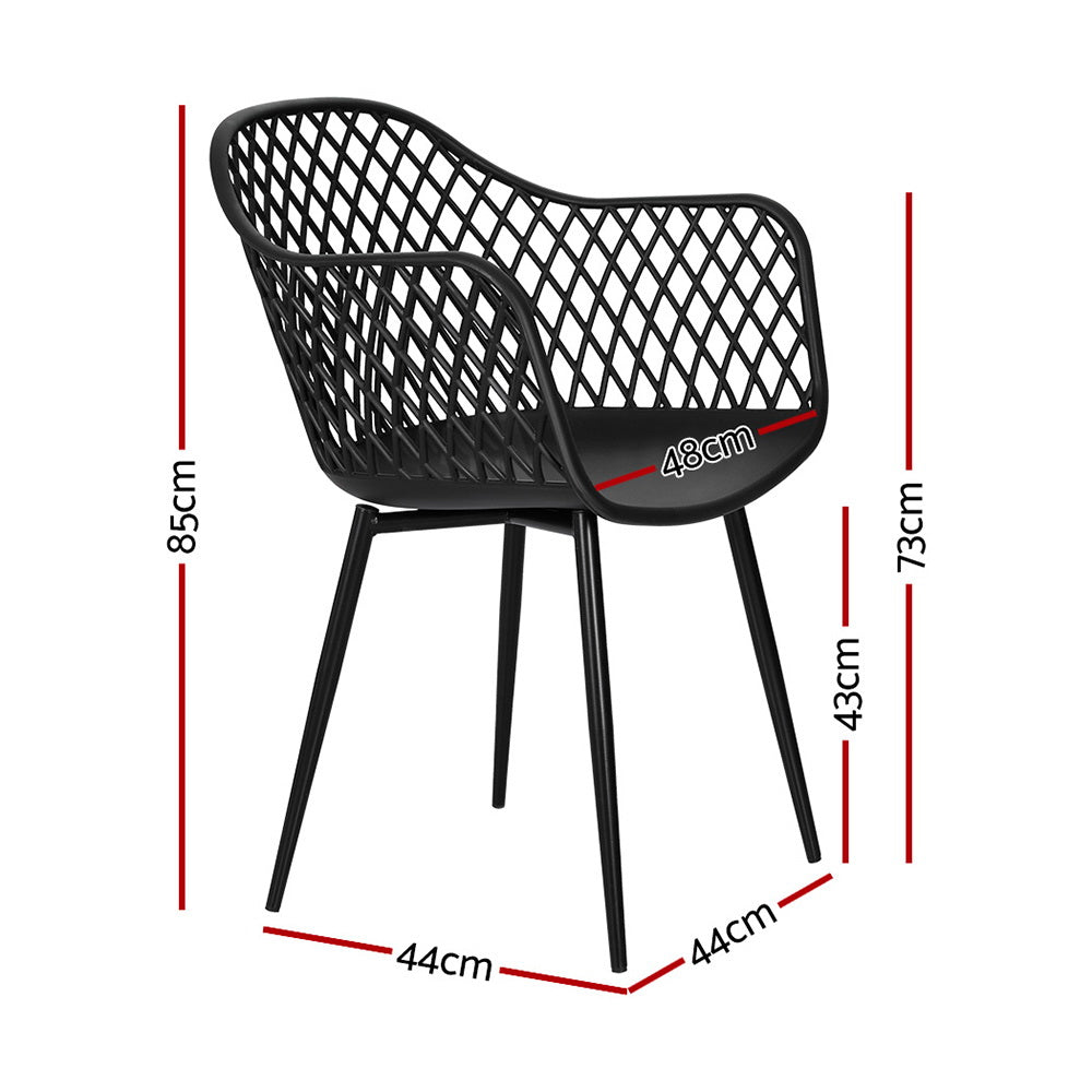 Sienna (Set of 4) Outdoor Dining Chairs - Black - Homecoze