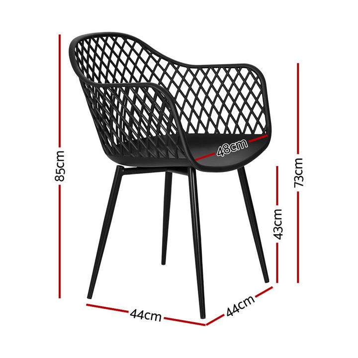 Sienna (Set of 4) Outdoor Dining Chairs - Black