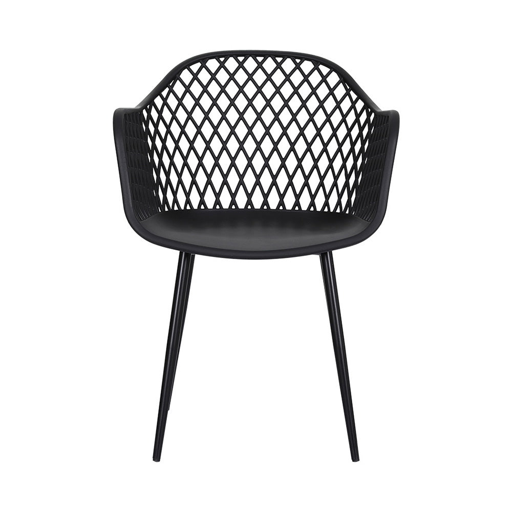 Sienna (Set of 4) Outdoor Dining Chairs - Black - Homecoze