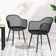 Sienna (Set of 4) Outdoor Dining Chairs - Black - Homecoze