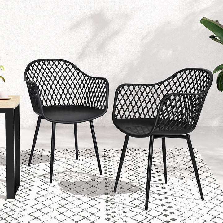 Sienna (Set of 4) Outdoor Dining Chairs - Black