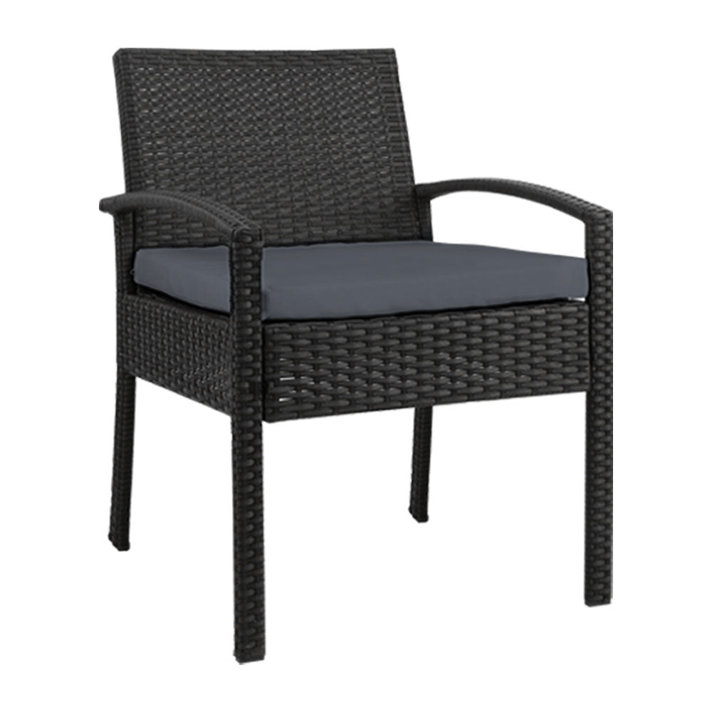 Outdoor Wicker Bistro Chair - Black - Homecoze