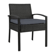 Outdoor Wicker Bistro Chair - Black - Homecoze