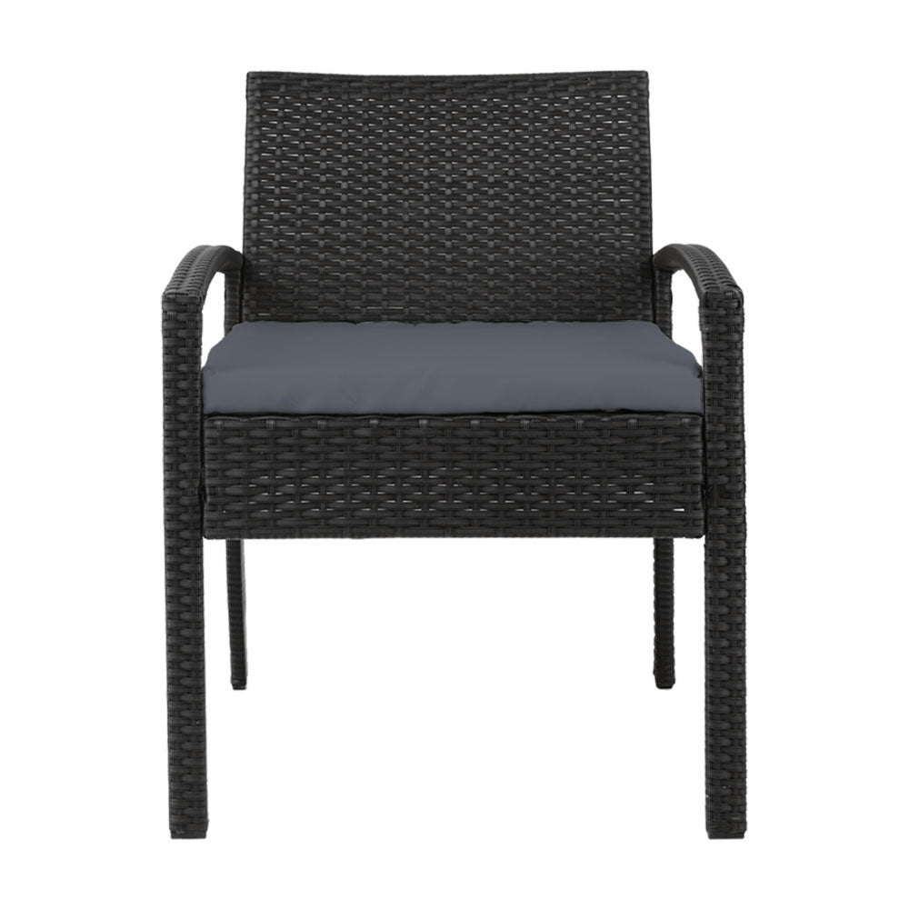 Outdoor Wicker Bistro Chair - Black - Homecoze