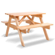 Kids Mini Wooden Picnic Table Bench Set - Natural - Homecoze
