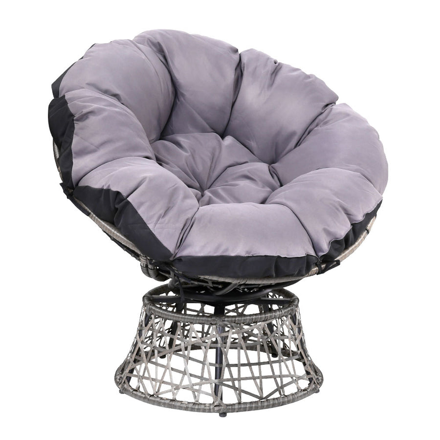 Outdoor Papasan Chairs Lounge Setting Patio Furniture Wicker Grey Homecoze
