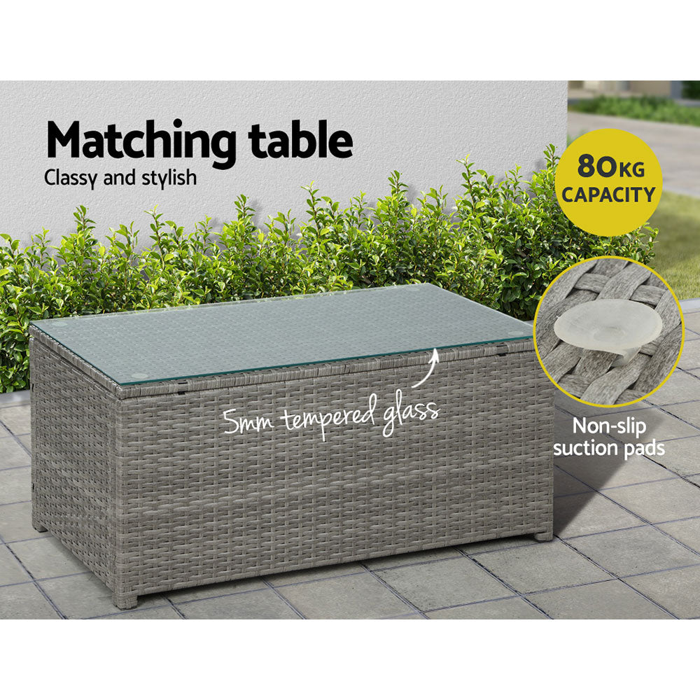 4PC Outdoor Patio Wicker Sofa & Chair Set - Mixed Grey Homecoze