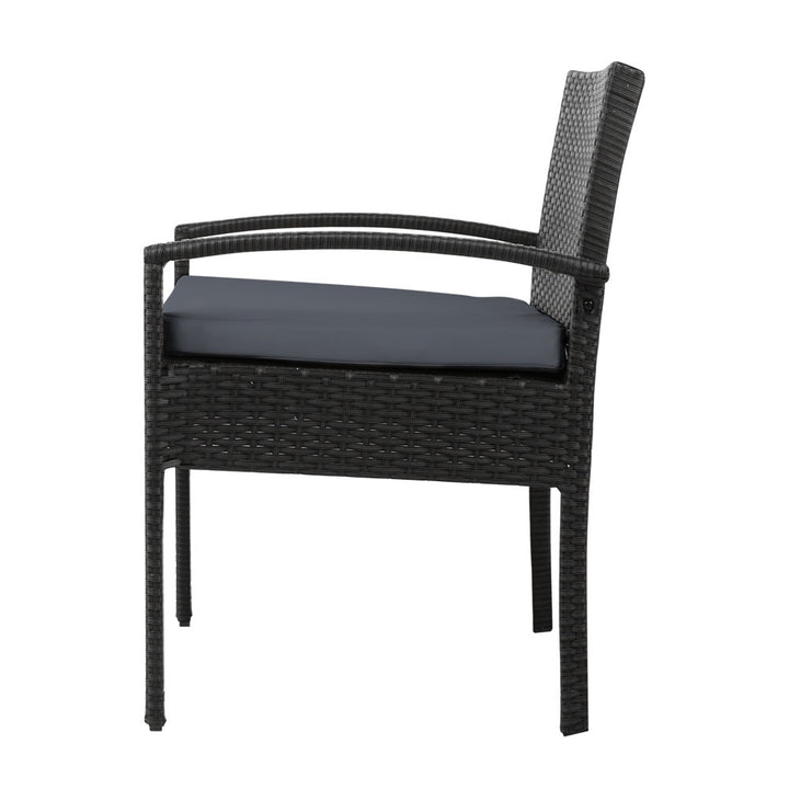 Wicker 3-piece Outdoor Bistro Set - Black Homecoze