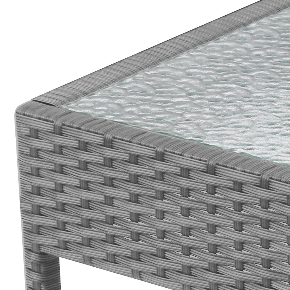 Wicker 3-piece Outdoor Bistro Set - Grey - Homecoze