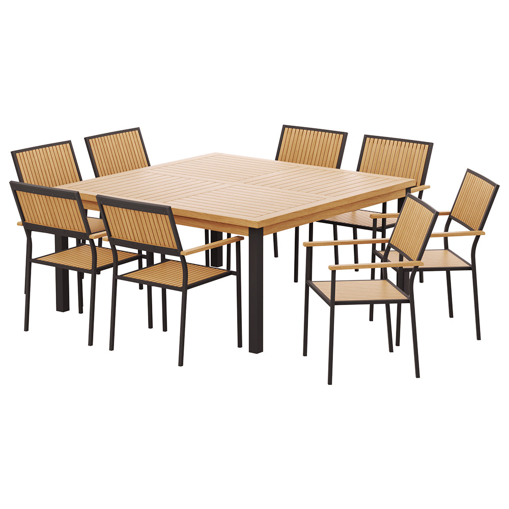 8 Seater Outdoor Furniture Dining Table and Chair Patio Set Acacia Wood Homecoze