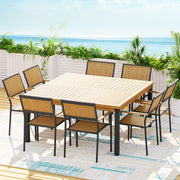 8 Seater Outdoor Furniture Dining Table and Chair Patio Set Acacia Wood Homecoze