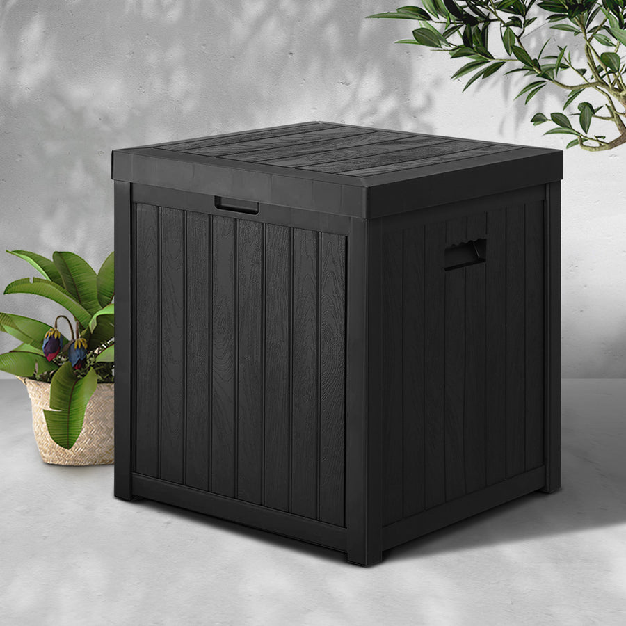 195L Outdoor Polypropylene Garden Storage Box - Black Homecoze