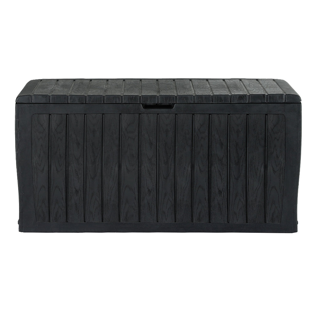 220L Polypropylene Outdoor Storage Box Lockable Bench - Black Homecoze