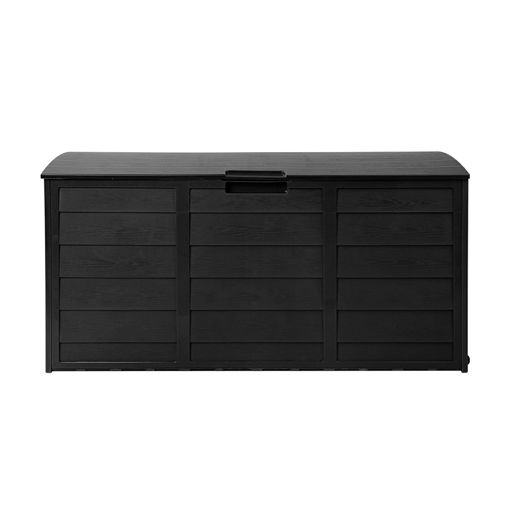 290L Polypropylene Outdoor Storage Box - All Black Homecoze