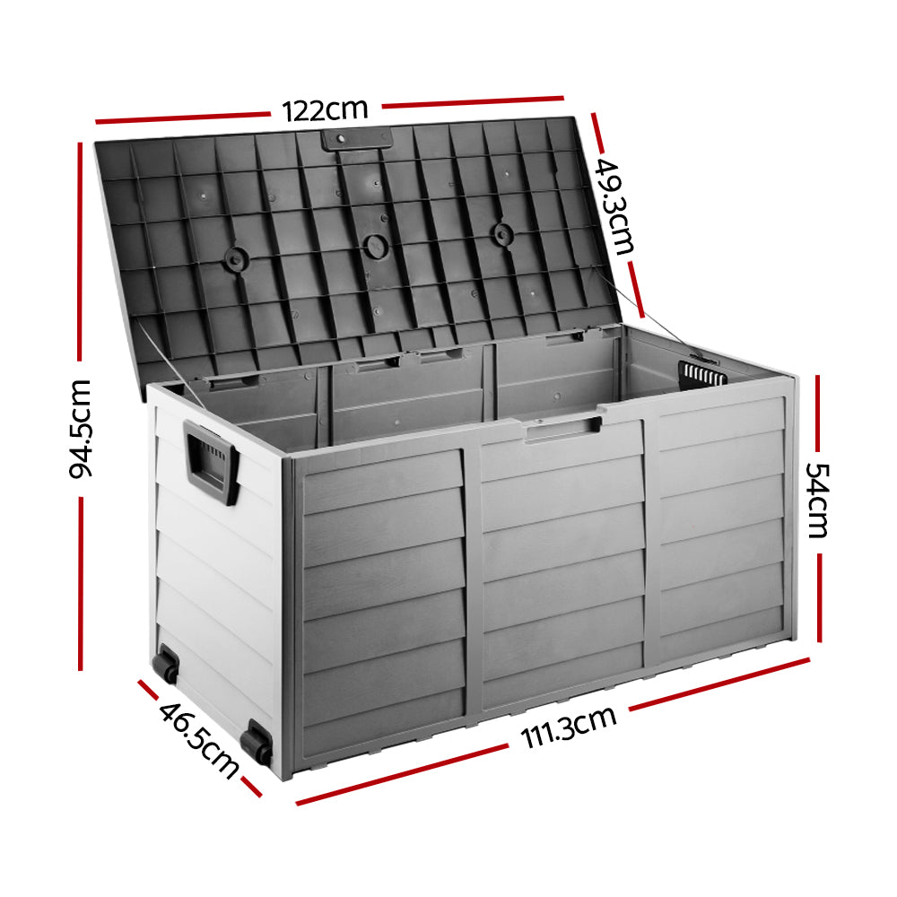 290L Polypropylene Outdoor Storage Box - Black Homecoze