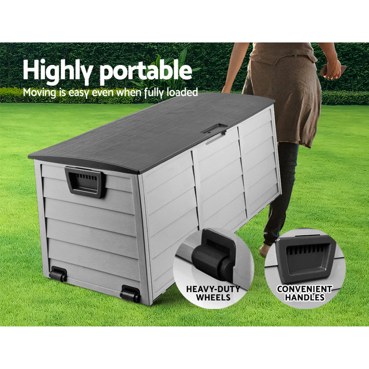 290L Polypropylene Outdoor Storage Box - Black Homecoze