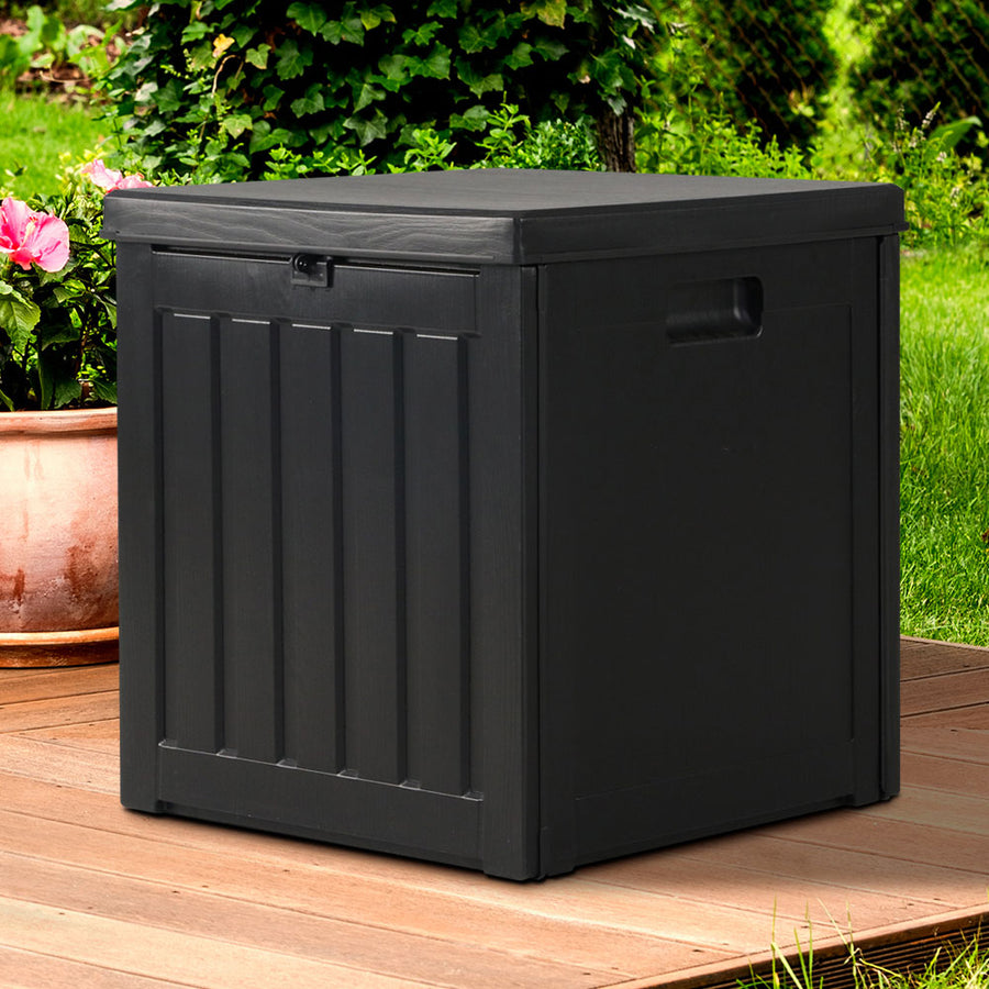80L Outdoor Polypropylene Garden Storage Box - Black Homecoze