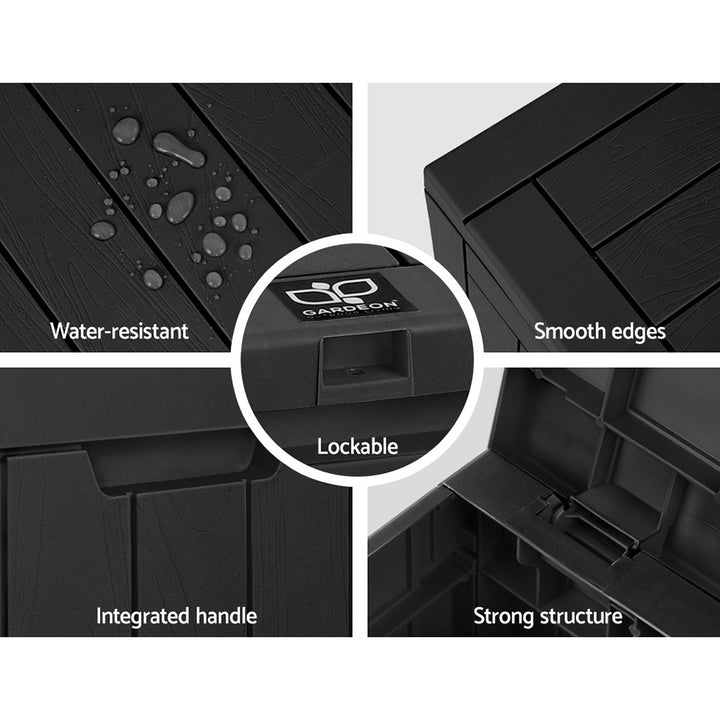 118L Outdoor Polypropylene Storage Box - Black Homecoze