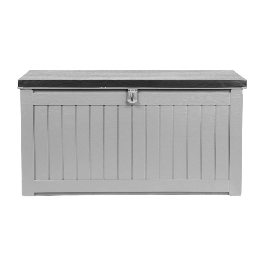 190L Polypropylene Outdoor Storage Box Bench Seat - Grey Homecoze