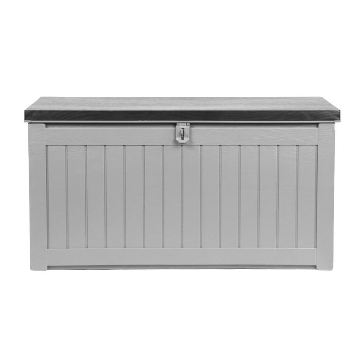190L Polypropylene Outdoor Storage Box Bench Seat - Grey Homecoze