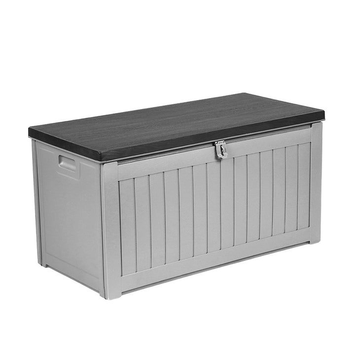 190L Polypropylene Outdoor Storage Box Bench Seat - Grey Homecoze