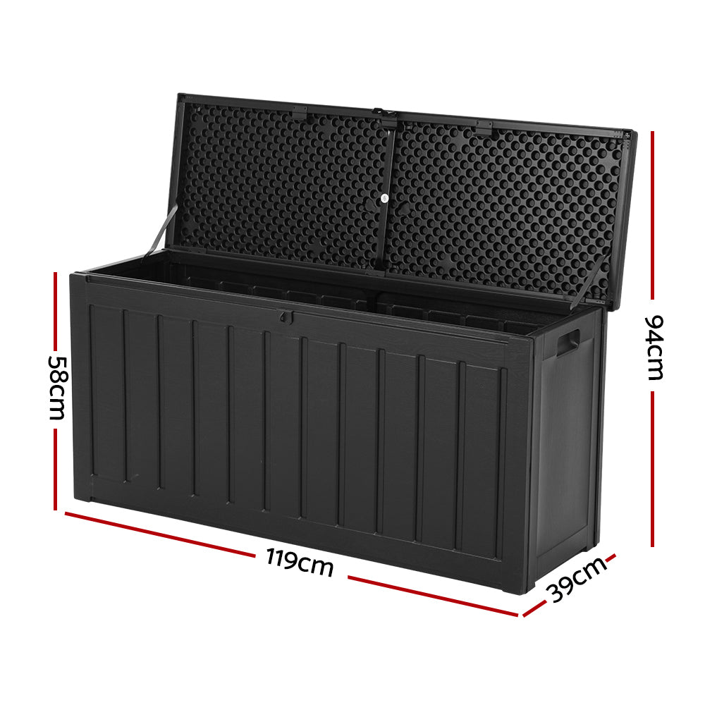 240L Polypropylene Outdoor Storage Box - Black - Homecoze
