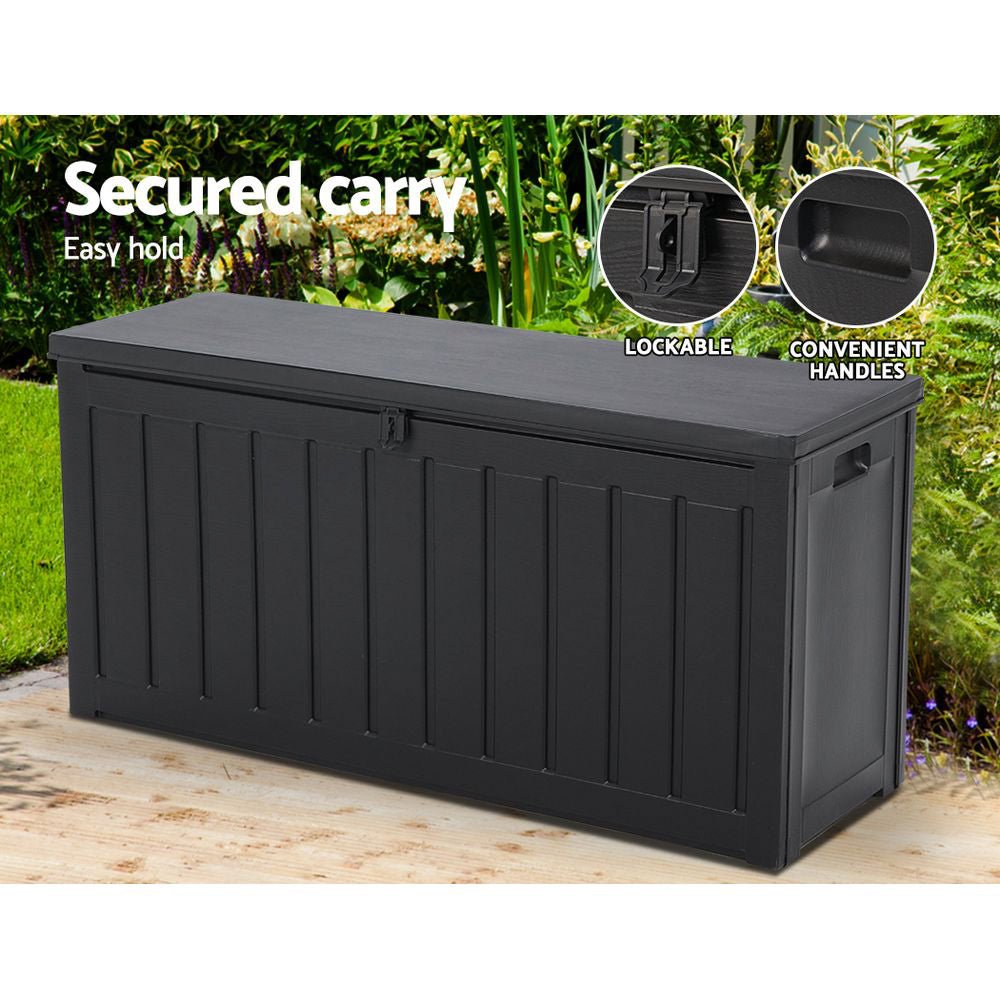 240L Polypropylene Outdoor Storage Box - Black - Homecoze