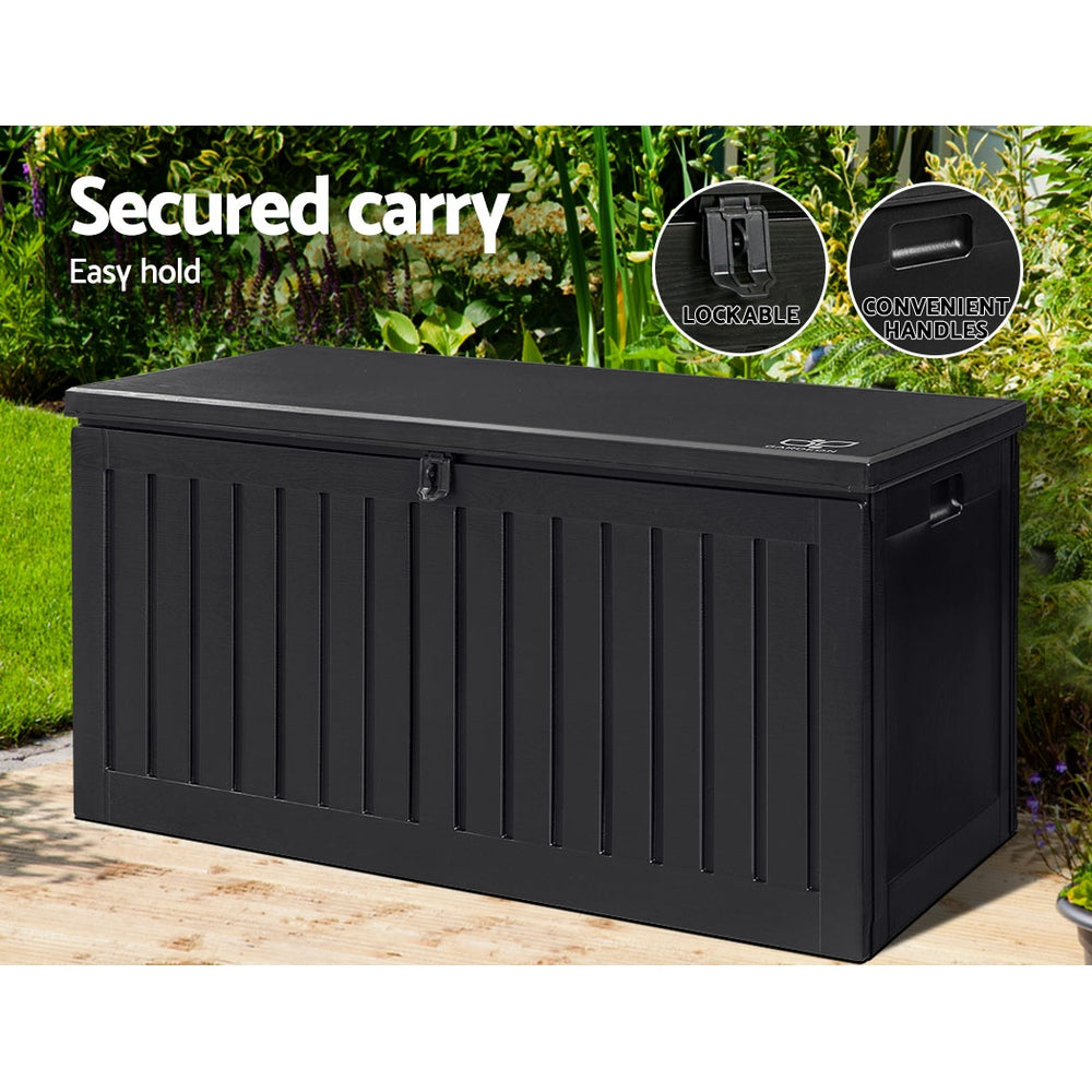 270L Polypropylene Outdoor Storage Box - Black Homecoze