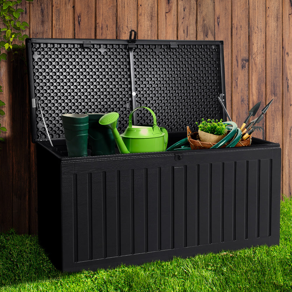 270L Polypropylene Outdoor Storage Box - Black Homecoze