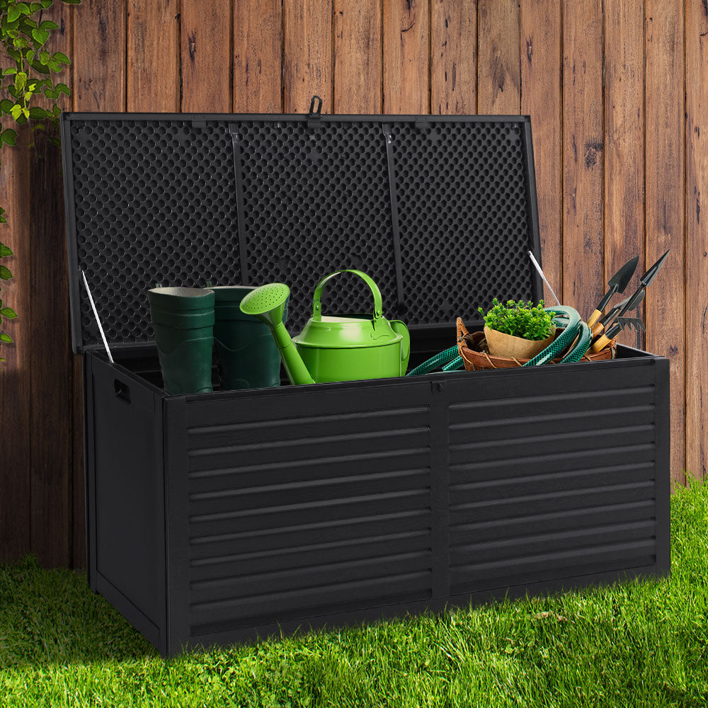 390L Polypropylene Outdoor Storage Box - Black Homecoze