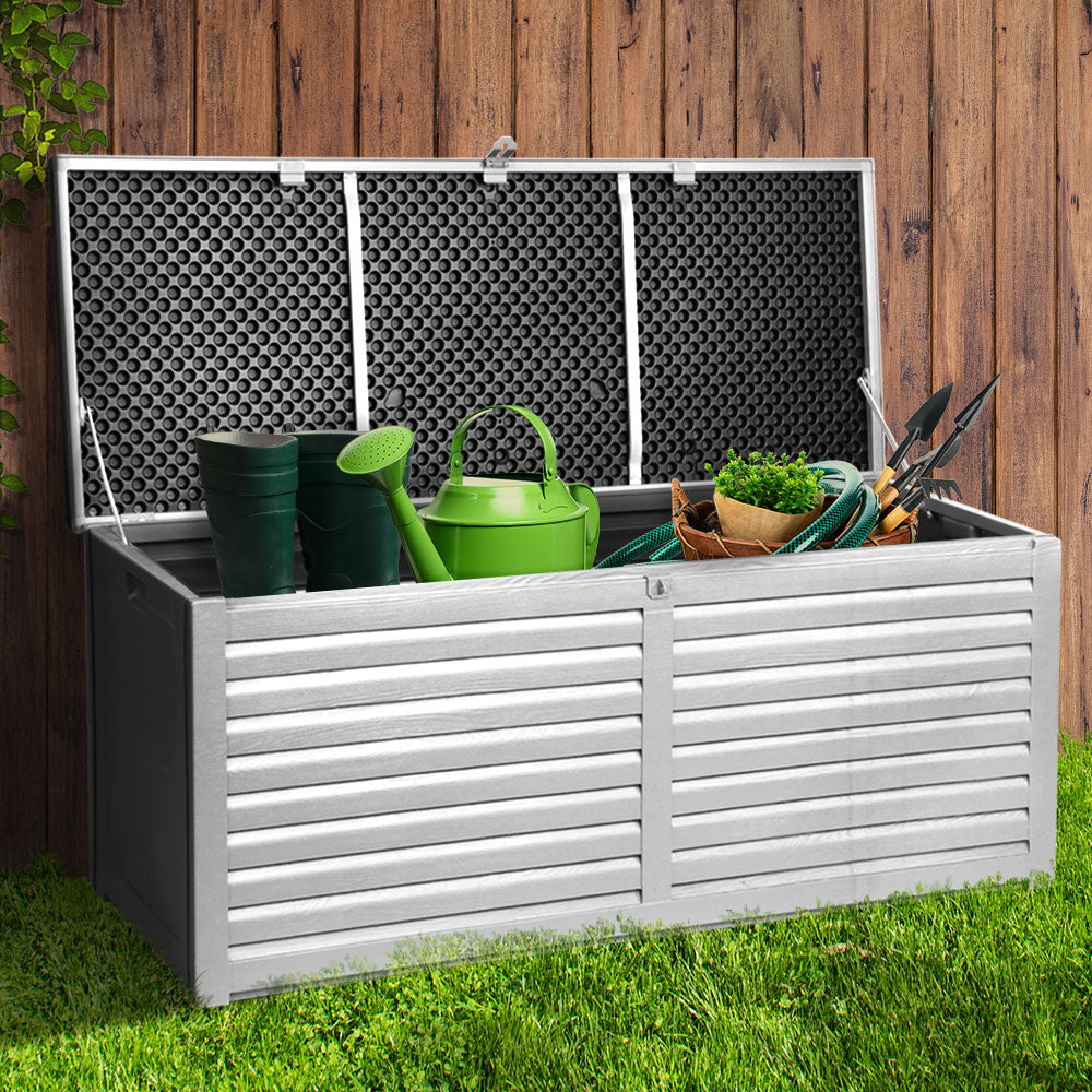 390L Polypropylene Outdoor Storage Box - Grey Homecoze