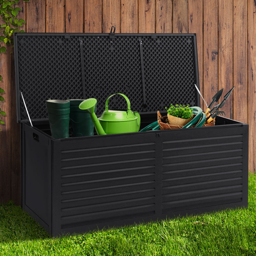 490L Polypropylene Outdoor Storage Box - Black Homecoze