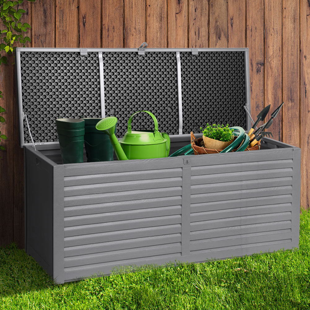 490L Polypropylene Outdoor Storage Box - Grey Homecoze