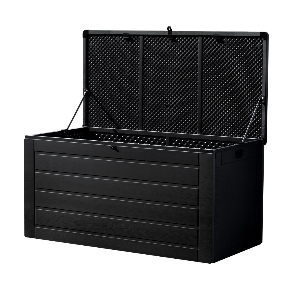 680L Outdoor Chest Extra Large Polypropylene Garden Storage Box - Black Homecoze