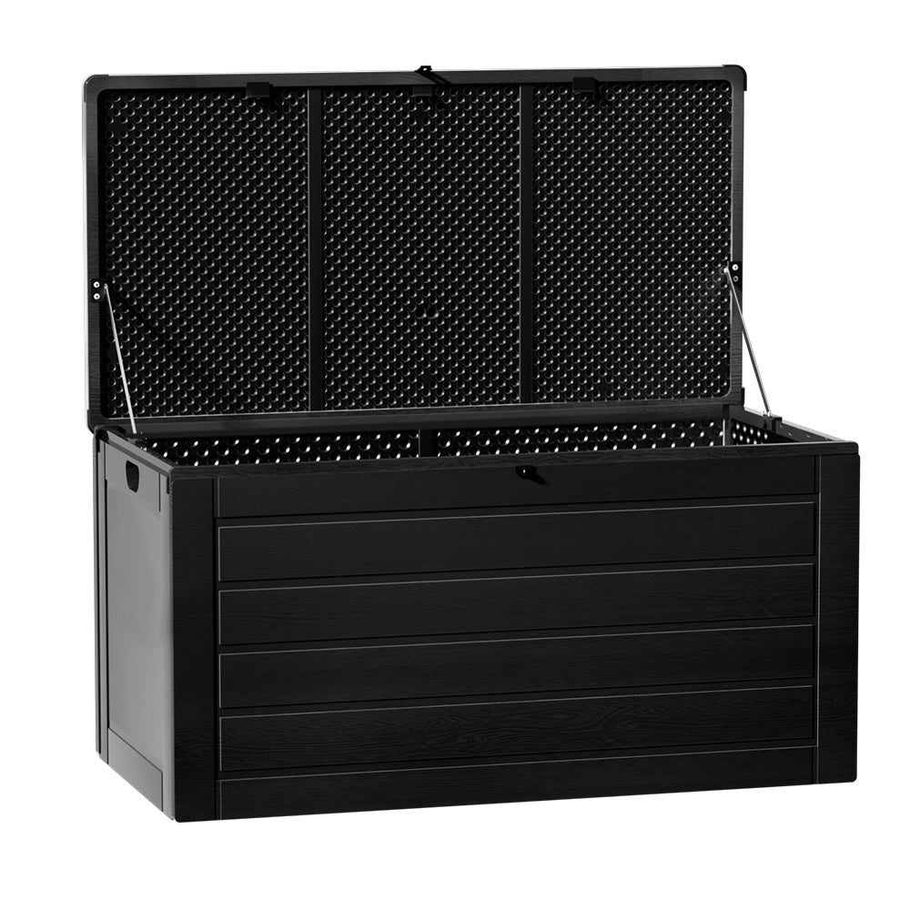 680L Outdoor Chest Extra Large Polypropylene Garden Storage Box - Black Homecoze