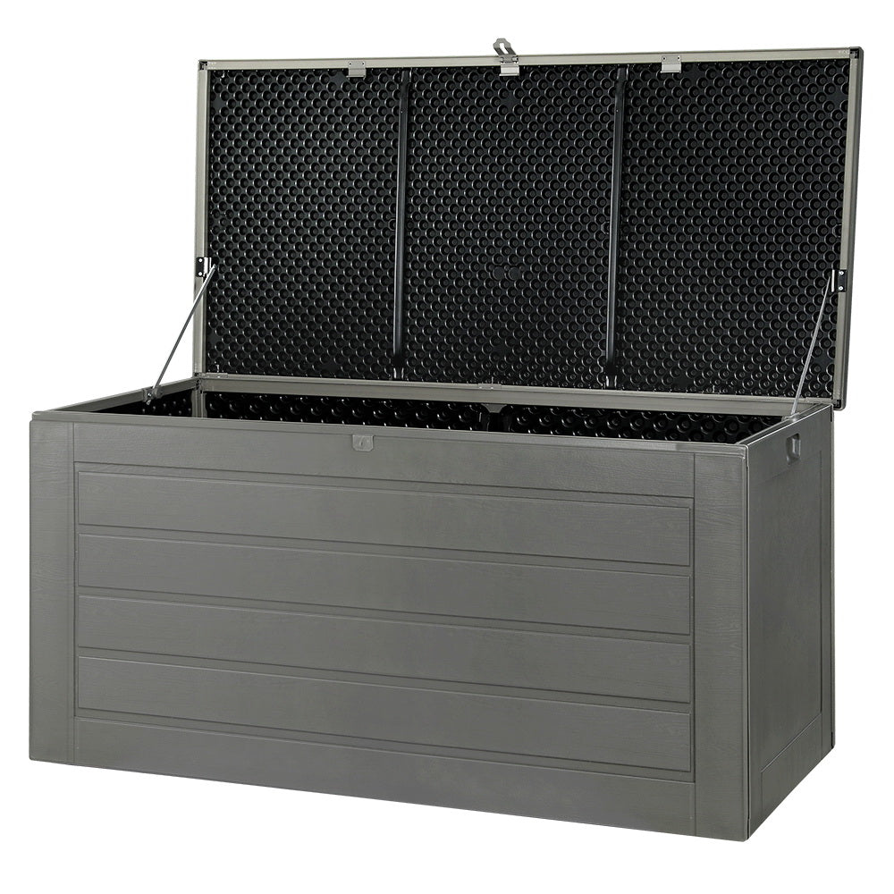680L Outdoor Chest Polypropylene Garden Storage Box - Dark Grey Homecoze