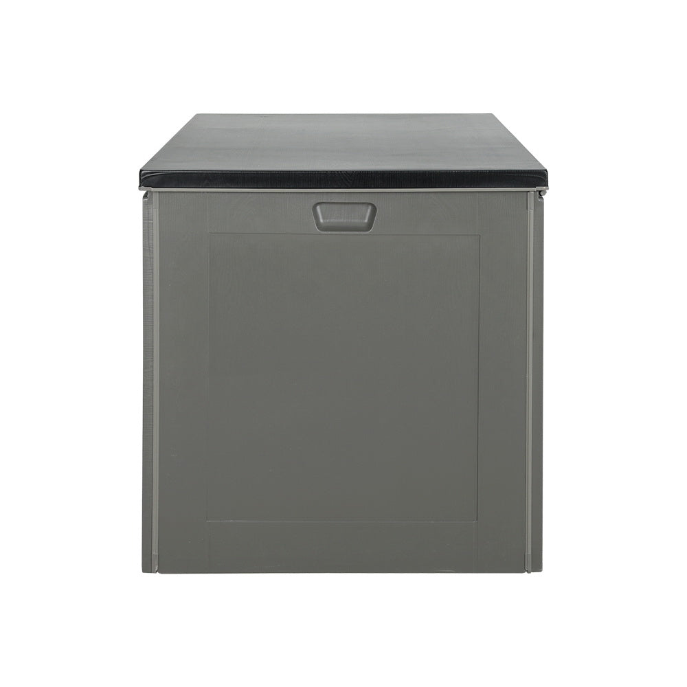 680L Outdoor Chest Polypropylene Garden Storage Box - Dark Grey Homecoze