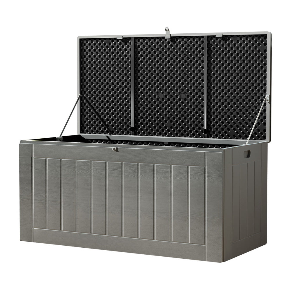 830L Large Outdoor Chest Polypropylene Garden Storage Box - Dark Grey Homecoze