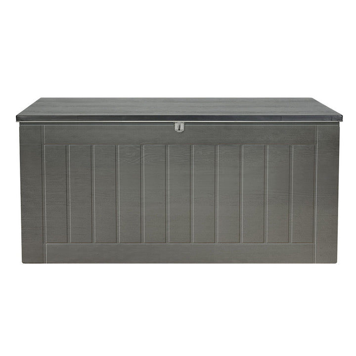 830L Large Outdoor Chest Polypropylene Garden Storage Box - Dark Grey Homecoze