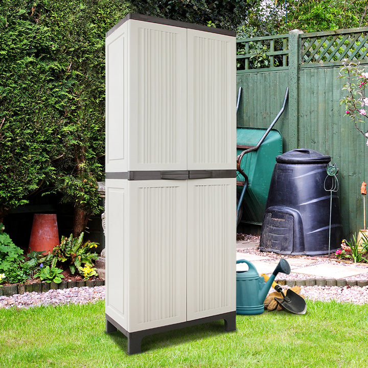 Outdoor Storage Cabinet Lockable Garage Shed Cupboard 173cm Homecoze