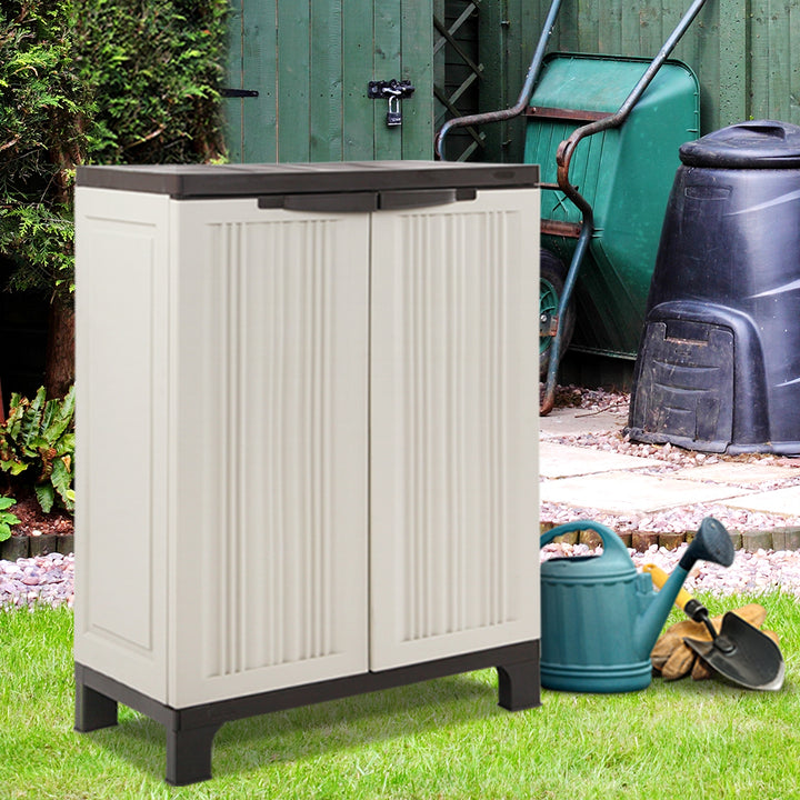 Outdoor Half Size Storage Cabinet Lockable Garage Shed Cupboard 92cm Homecoze