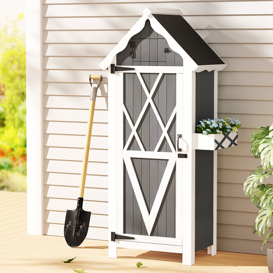 Outdoor Garden Storage Shed Wooden Cabinet Box Homecoze