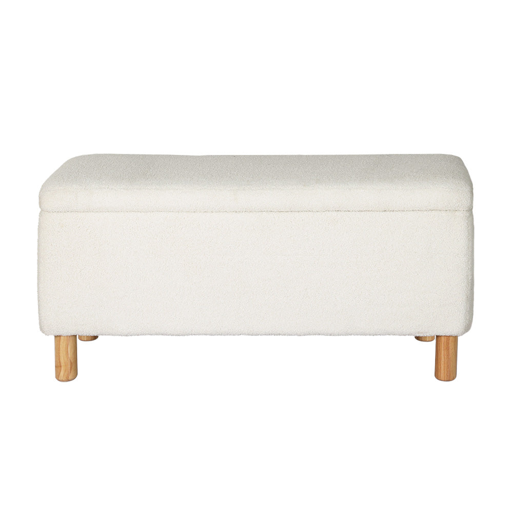Buy Storage Ottoman Blanket Box Linen Fabric Arm Foot Stool Couch Chest La  Online in Australia – Factory Buys