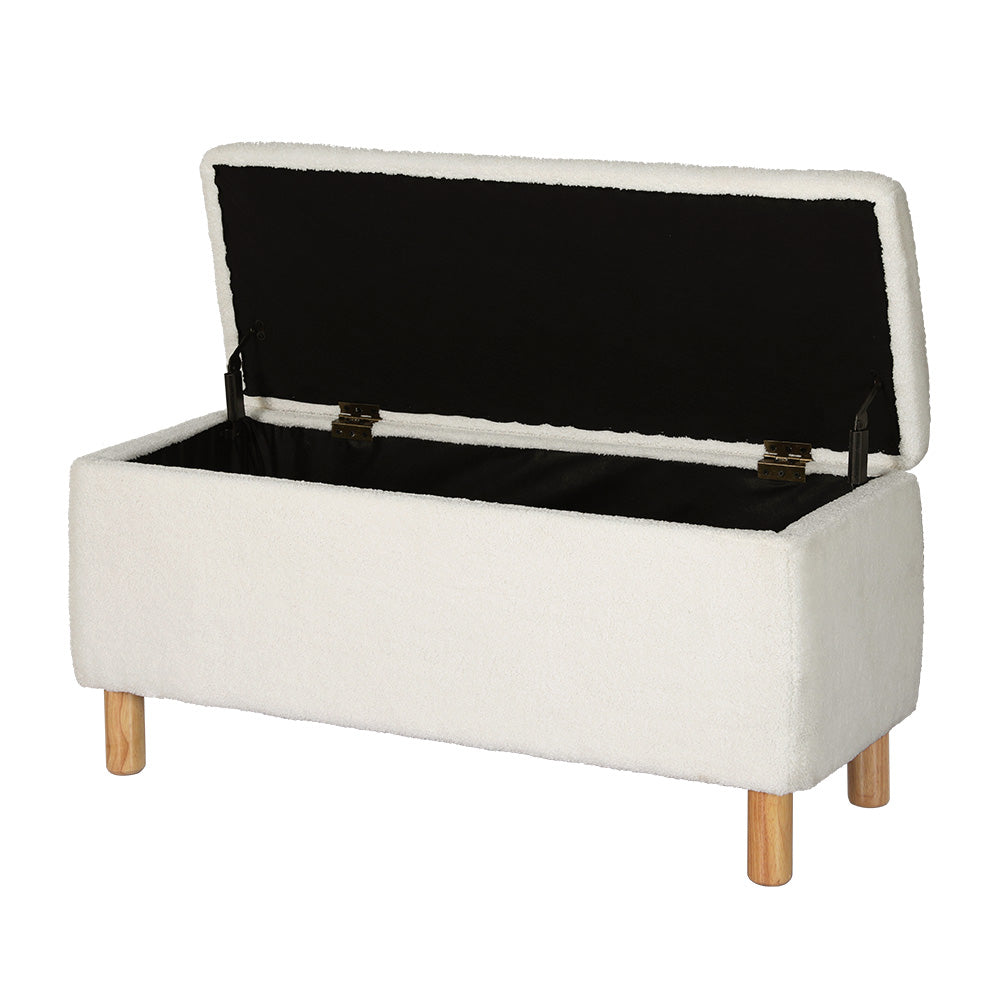 Buy Storage Ottoman Blanket Box Linen Fabric Arm Foot Stool Couch Chest La  Online in Australia – Factory Buys