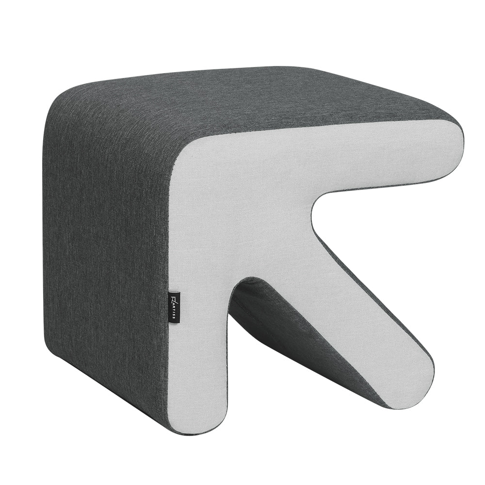 Arrow Ottoman Padded Foot Stool Fabric Foot Rest Seat Grey Homecoze
