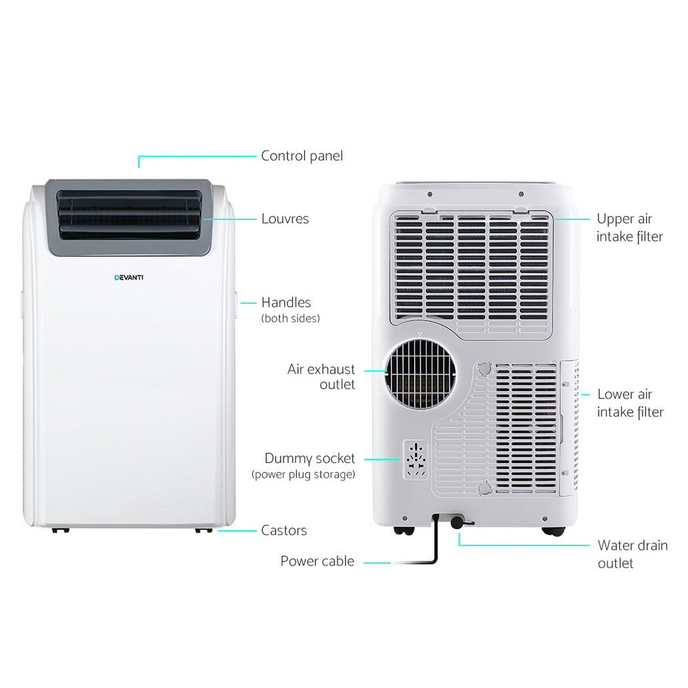 3300W Portable Air Conditioner with 2-Speed Fan & Dehumidifier Homecoze
